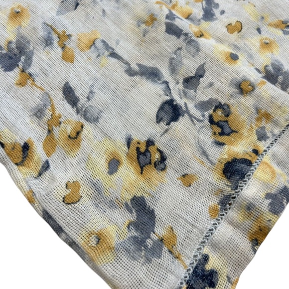 Pure J Jill  Linen Airy Floral Watercolor 3/4 Sleeves Crochet Women's Blouse, XL - Picture 7 of 8